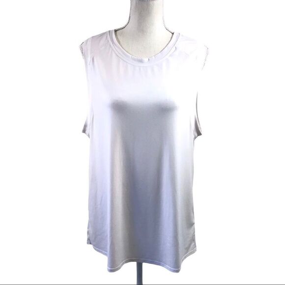 Fabletics White Skeeveless Sheer Back Top Size L - Picture 1 of 7